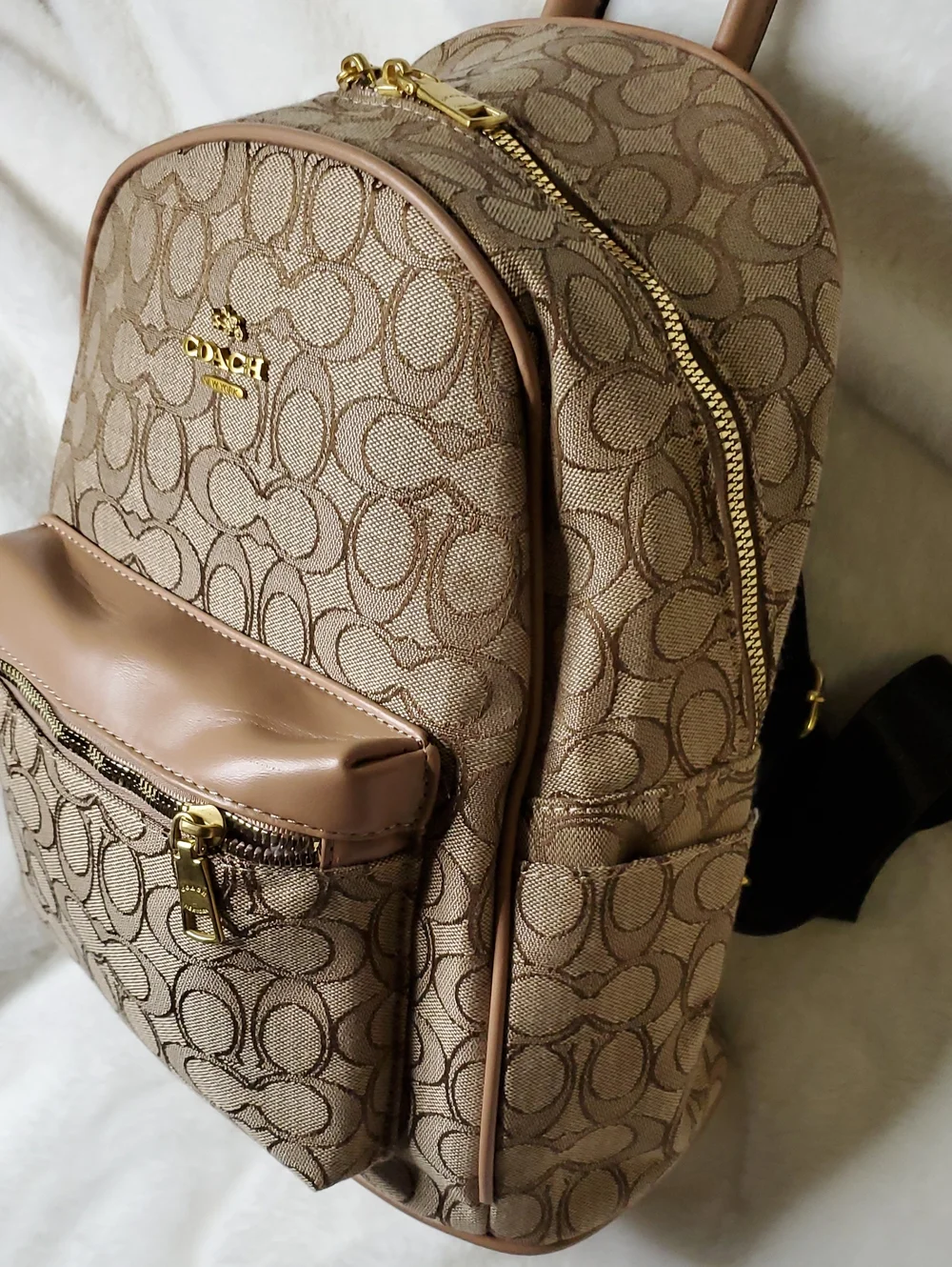 Coach Mini Backpack in Khaki and Tan